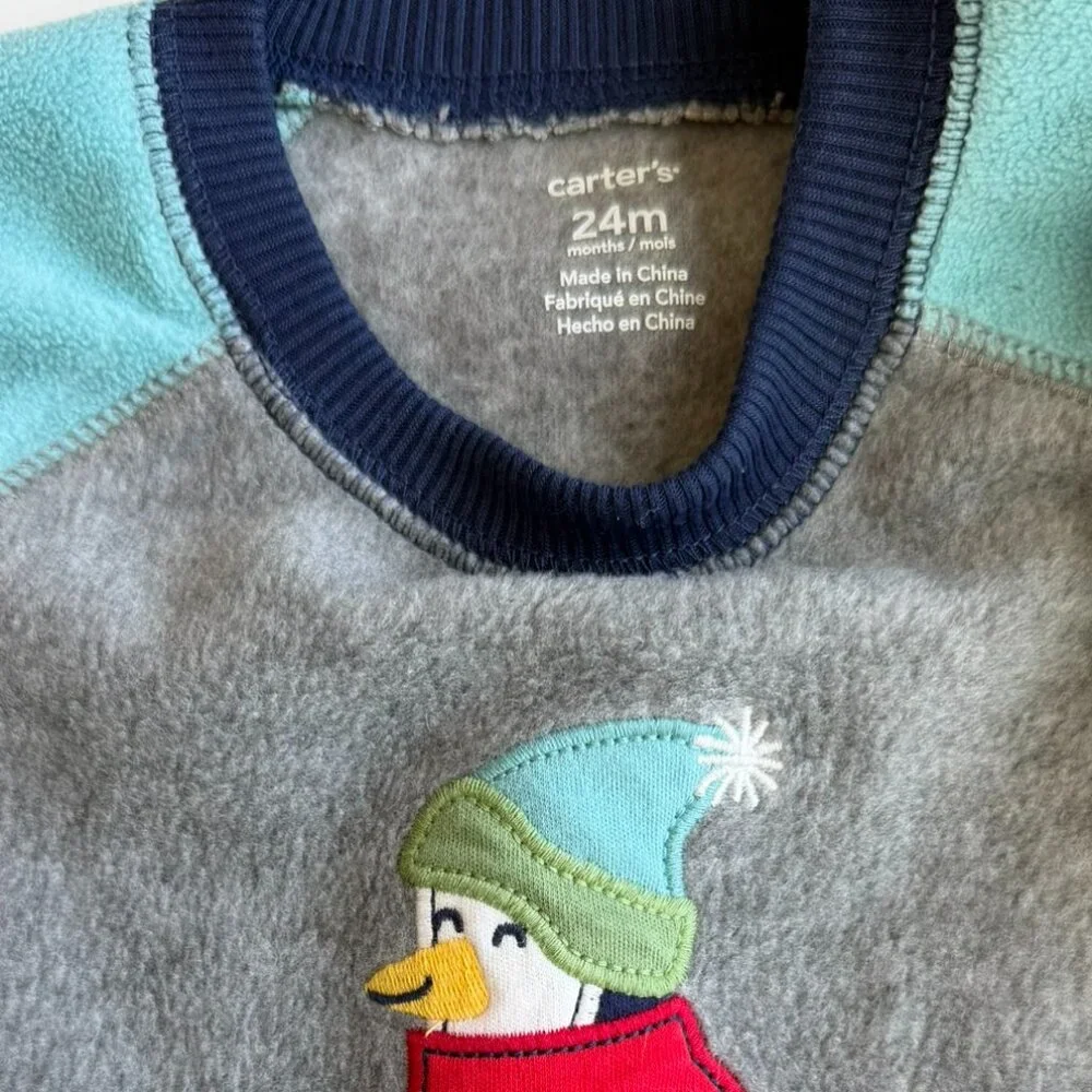 Microfleece Fleece Jumpsuit 24M Carters Skiing Penguin